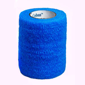 3M  Coban Praxispackung, elastische kohäsive Aktivbandage blau, latexhaltig, 7,5 cm x 4,5 m, 24 Stück