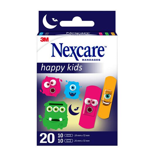 Nexcare™ Happy Kids Pflaster, Monsters, 20 Stück